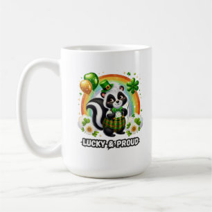 Lucky and Proud Shamrock Skunk Coffee Mug