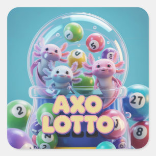 Lucky Axolotl  Square Sticker