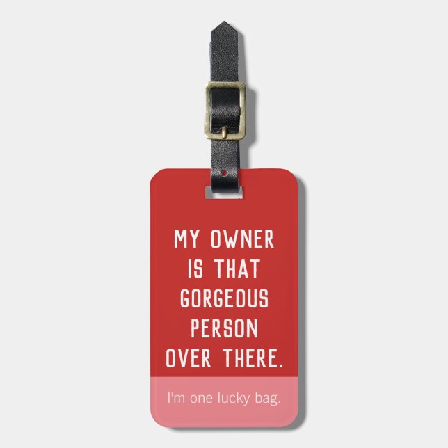 Lucky Bag Red Luggage Tag (Front Vertical)