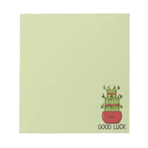 Lucky Bamboo Plant with Greeting Notepad
