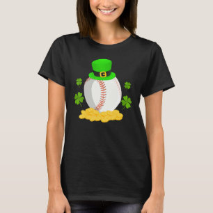 Lucky Baseball Leprechaun Hat Pile Golden Coins Ir T-Shirt
