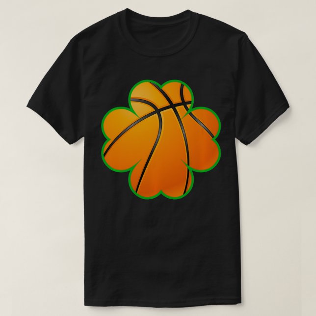 Lucky basketball clover, St Patrick's and college  T-Shirt (Design Front)