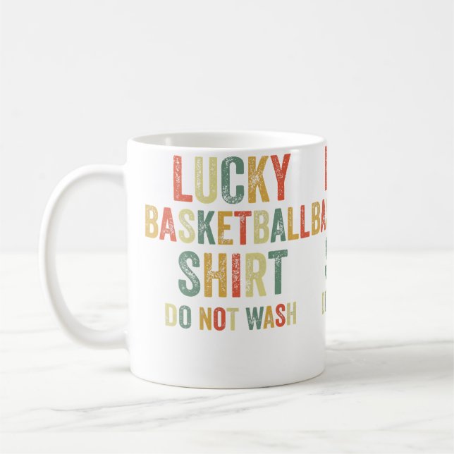 Lucky Basketball Do Not Wash Shooting Baskets Hoop Coffee Mug (Left)