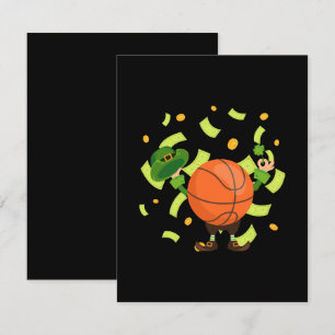 Lucky Basketball Happy Patrick's Day Enclosure Card