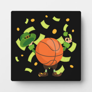 Lucky Basketball Happy Patrick's Day Plaque