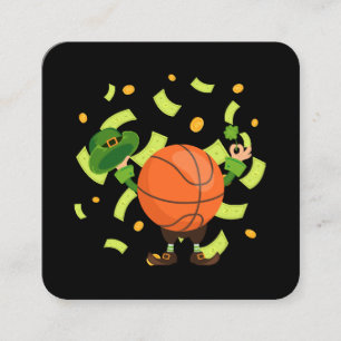 Lucky Basketball Happy Patrick's Day Square Business Card