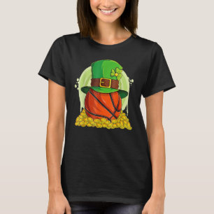 Lucky Basketball Leprechaun Hat Pile Golden Coins T-Shirt
