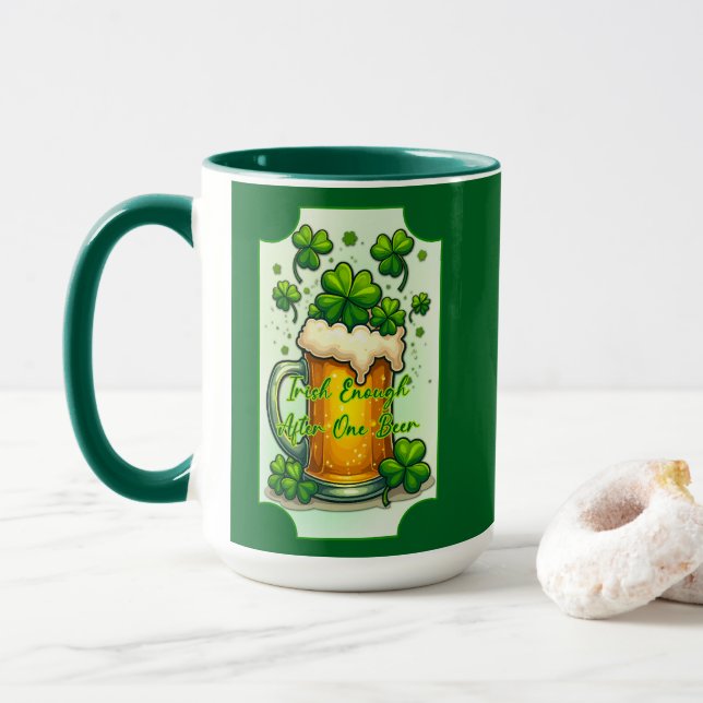 Lucky Beer St Patrick’s Day Shirt – caneca Mug (With Donut)