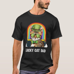 Lucky Bengal Cat Dad St Patricks Day T-Shirt