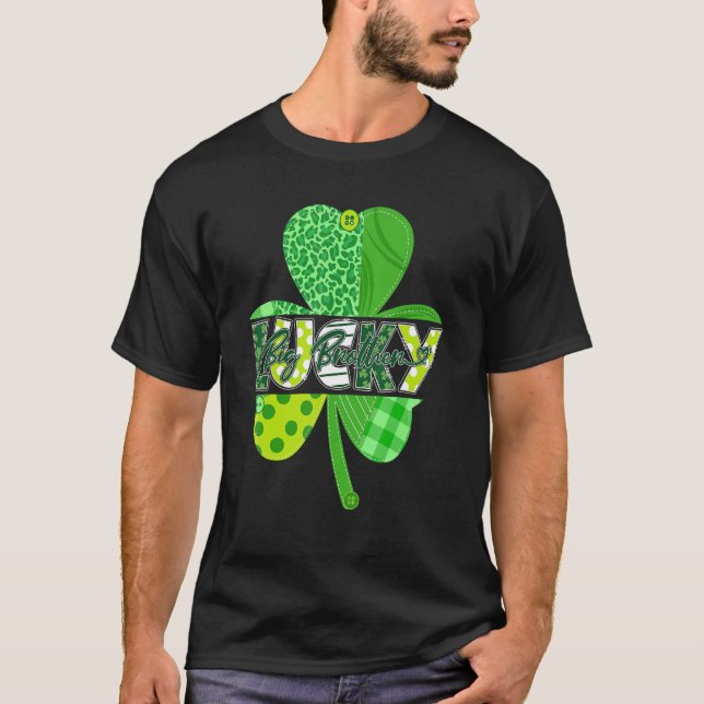 Lucky Big Brother St Patricks Day Irish Shamrock F T-Shirt (Front)