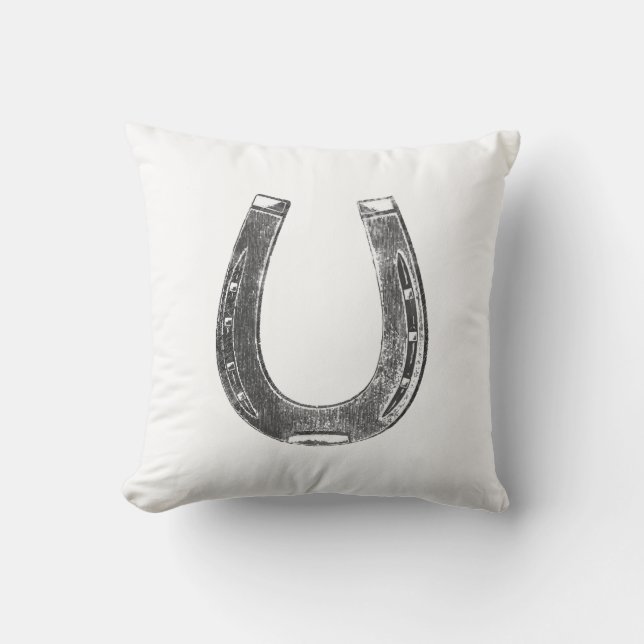 Lucky Big Horseshoe Pillow (Front)