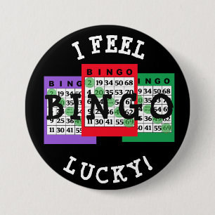 Lucky BINGO Button with Bingo cards