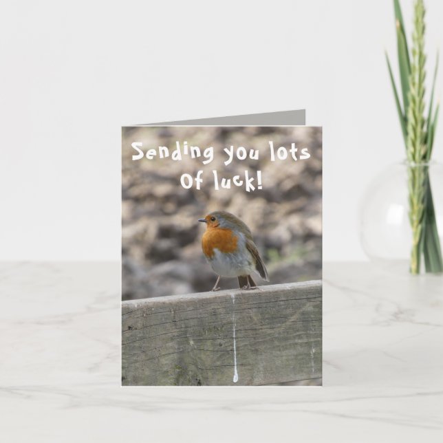 Lucky Bird Poo Good Luck Card  (Front)