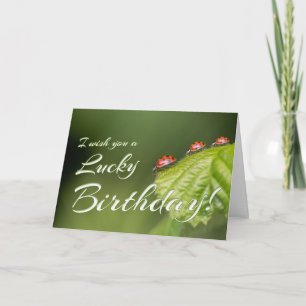 Lucky Birthday with a little ladybug! Card