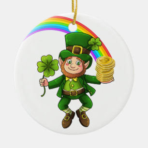 Lucky Bitcoin Rainbow Leprechaun Ceramic Tree Decoration