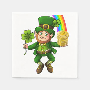 Lucky Bitcoin Rainbow Leprechaun Napkin