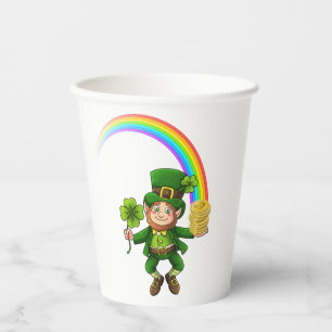Lucky Bitcoin Rainbow Leprechaun Paper Cups