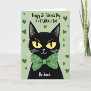 Lucky Black Cat Husband Card