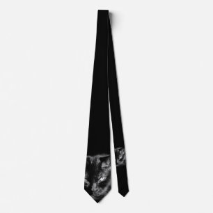 Lucky Black Cat is Watching You Tie