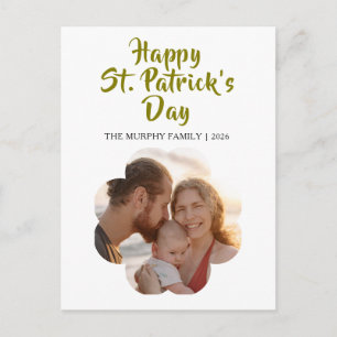 Lucky Black Cat Shamrock Photo St. Patrick's Day H Holiday Postcard