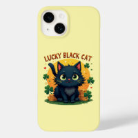 Lucky Black Cat: St. Patrick's Day Clover & Coins