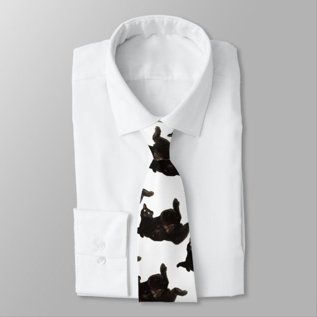 Lucky Black Cat Tum's Up Tie (Tied)