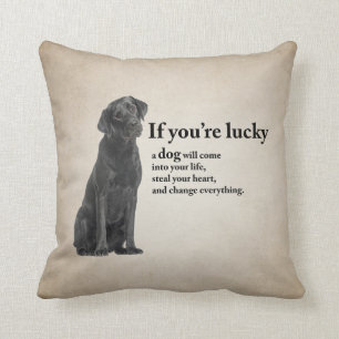 Lucky Black Lab Cushion