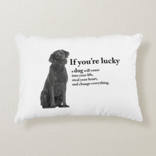 Lucky Black Lab Decorative Cushion