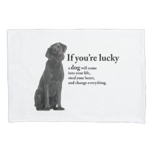 Lucky Black Lab Pillowcase