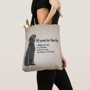 Lucky Black Lab Tote Bag