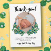 Lucky Blue Clovers Photo Boy Baby Shower
