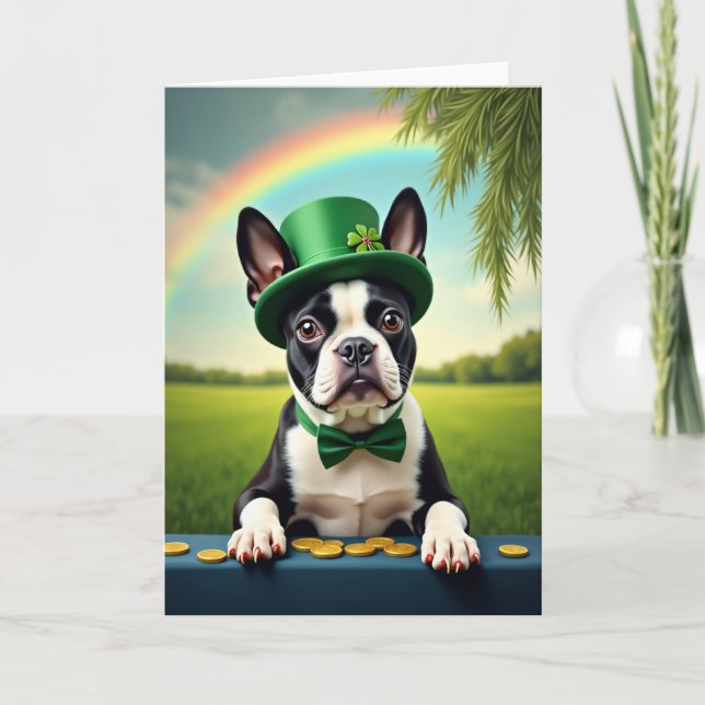 Lucky Boston Terrier Day Card (Front)