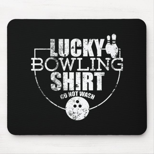 Lucky Bowling  Fun Gift For Bowlers Mouse Pad (Front)