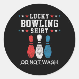 Lucky Bowling Gift For Men Husbynd Dad Or Boys Classic Round Sticker