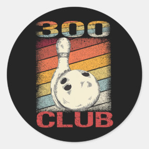 Lucky Bowling The Perfect Game Shirt 300 Club Classic Round Sticker