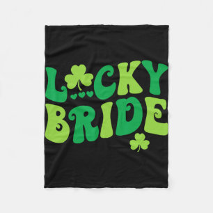 Lucky Bride Groom Couples Matching Wedding St Patr Fleece Blanket