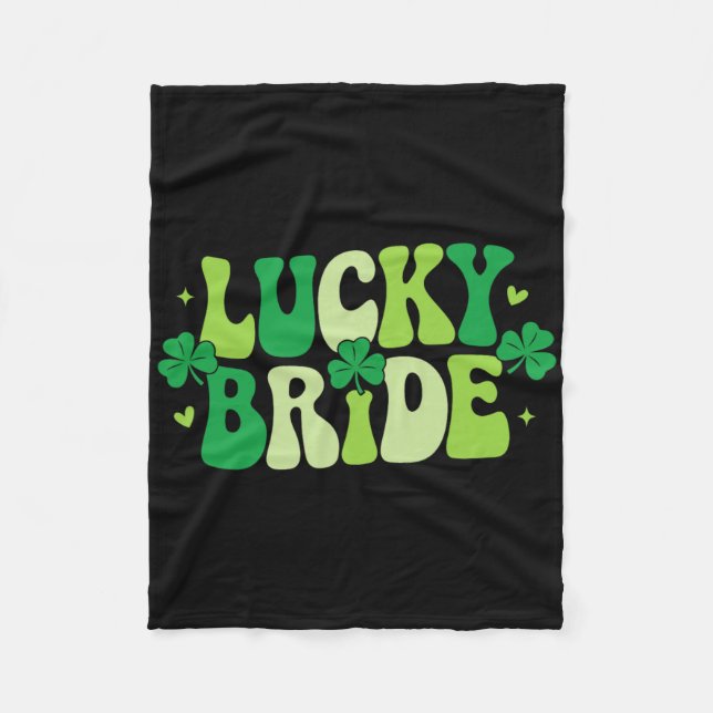 Lucky Bride Groom Couples Matching Wedding St Patr Fleece Blanket (Front)