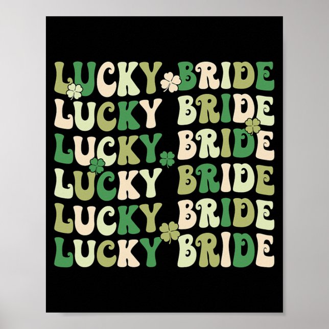 Lucky Bride Groom Matching Couples Wedding St Patr Poster (Front)