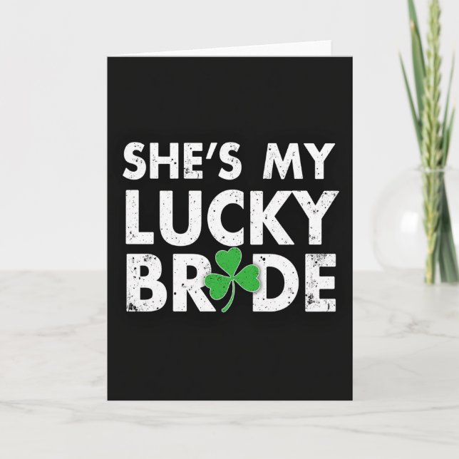 Lucky Bride Shamrock Card (Front)