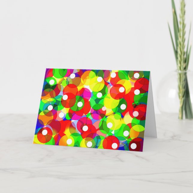 Lucky bubbles fun art holiday card (Front)