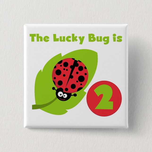 Lucky Bug 2nd Birthday T-shirts and Gifts 15 Cm Square Badge (Front)