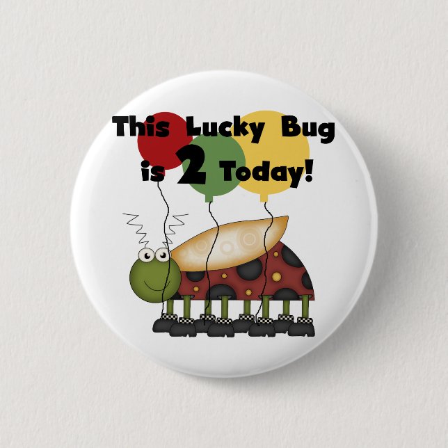 Lucky Bug 2nd Birthday T-shirts and Gifts 6 Cm Round Badge (Front)