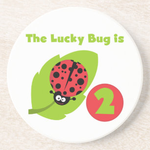 Lucky Bug 2nd Birthday T-shirts and Gifts Coaster