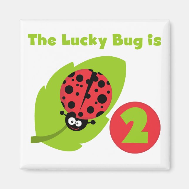 Lucky Bug 2nd Birthday T-shirts and Gifts Magnet (Front)
