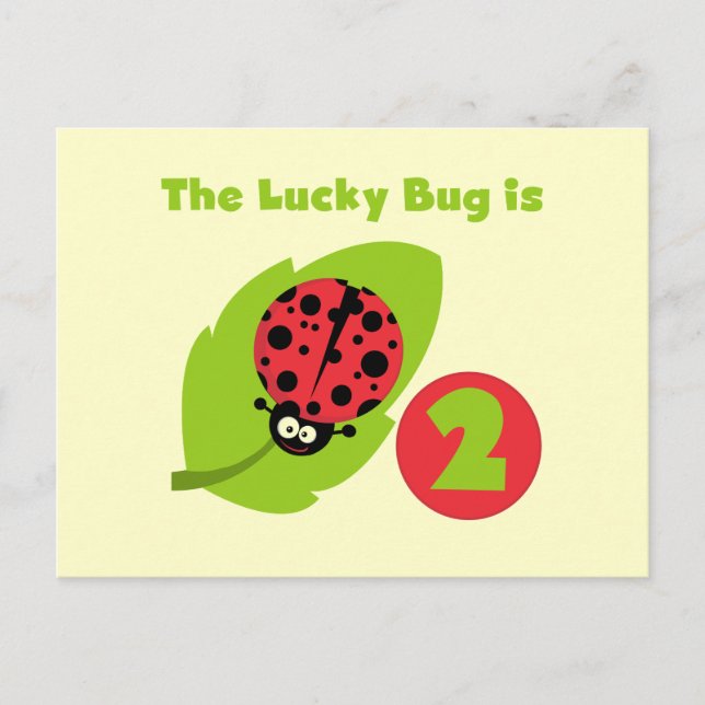Lucky Bug 2nd Birthday T-shirts and Gifts Postcard (Front)