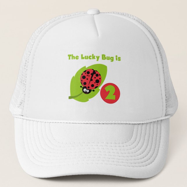 Lucky Bug 2nd Birthday T-shirts and Gifts Trucker Hat (Front)