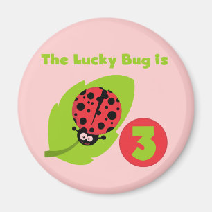 Lucky Bug 3rd Birthday T shirts and Gifts Magnet
