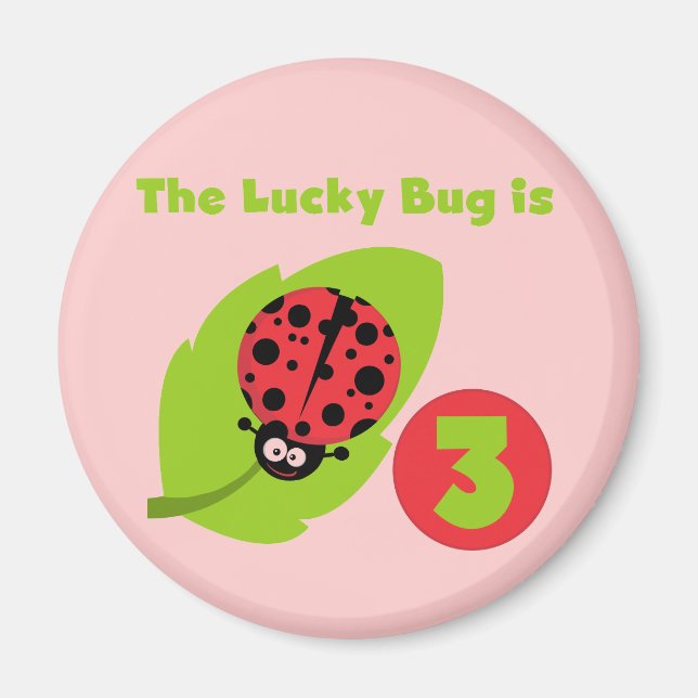 Lucky Bug 3rd Birthday T shirts and Gifts Magnet (Front)