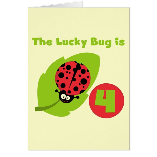 Lucky Bug 4th Birthday T-shirts and Gifts (Front)