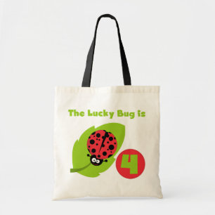 Lucky Bug 4th Birthday T-shirts and Gifts Tote Bag